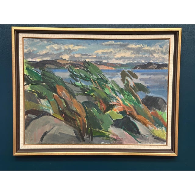 Swedish School, Rocky Shoreline, 1950s, Oil on Canvas, Framed For Sale - Image 15 of 18