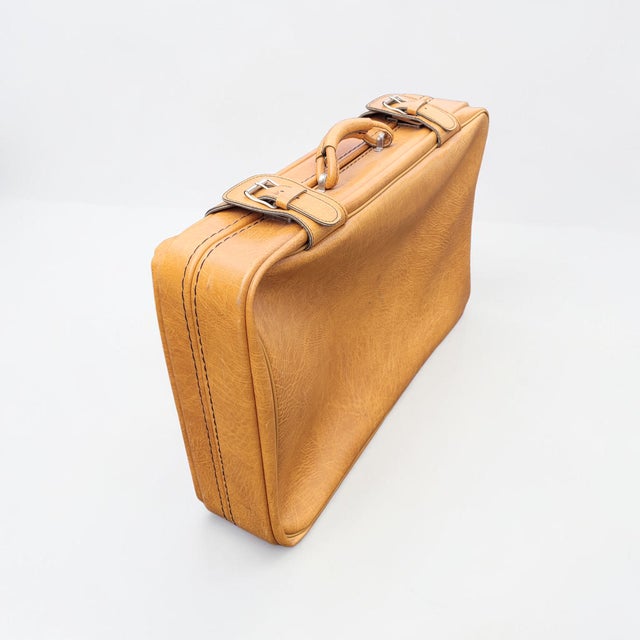 1950s Tan Lamb Leather Suitcases, Italy, 1950s, Set of 2 For Sale - Image 5 of 18