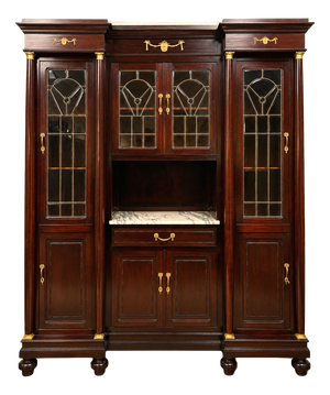 Large 19th Century Empire Mahogany Display Bookcase, 1890s