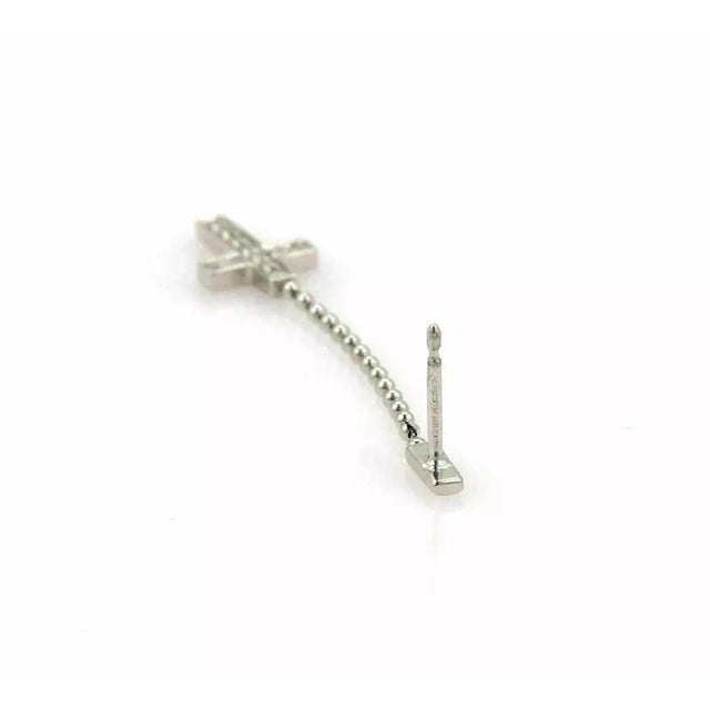 Metal Gucci Diamond 18k White Gold Drop Dangle Cross Earrings , 2 Pieces For Sale - Image 7 of 8
