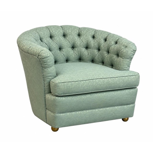 Add a touch of vintage sophistication to your home with this stunning Mid-Century Modern Tufted Barrel Back Club Chair....
