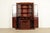 1950s Baker Furniture Style Georgian Banded Mahogany Breakfront Bookcase Cabinet With Drop Front Secretary Desk For Sale - Image 5 of 15