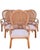 A fabulous set of 6 large fan back rattan Coastal Regency dining room chairs. The chairs feature a wide spread back with...