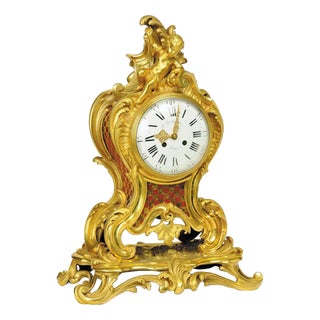 Antique Louis XV Style Clock by Ferdinand Barbedienne, 1880 For Sale
