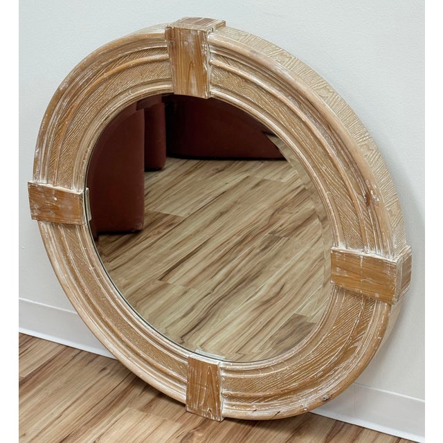 Round Weathered Wood Wall Mirror For Sale In Kansas City - Image 6 of 8