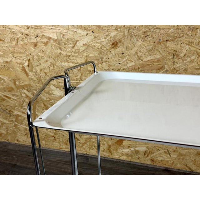 Space Age Chrome and White Serving Trolley, 1960s-1970s For Sale - Image 14 of 17