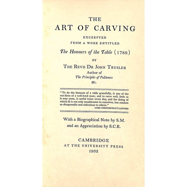 Traditional "The Art of Carving" 1932 Trusler, the Revd. Dr. John For Sale - Image 3 of 12