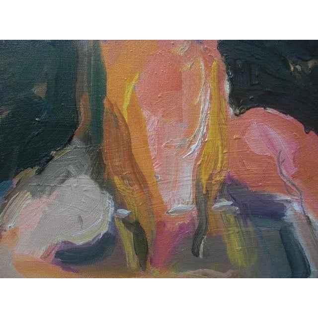 Mid 20th Century Mid Century Modern Impressionist Nude Holding Painting For Sale - Image 5 of 12