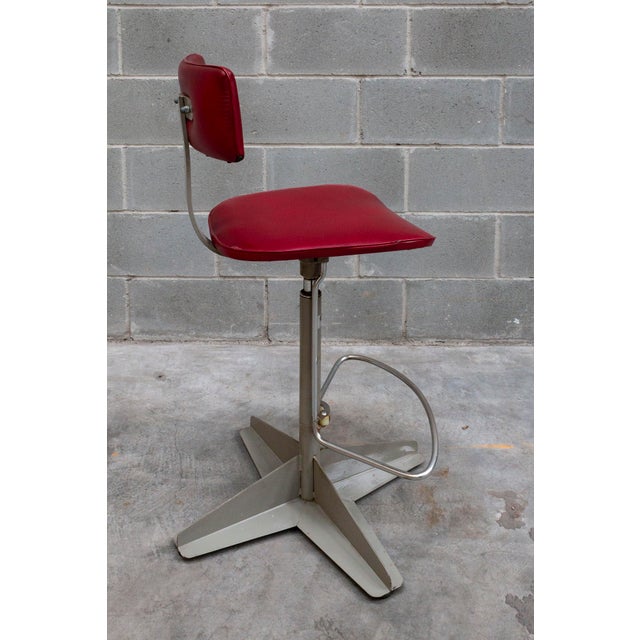 Swivel work chair produced in Italy by Bieffe Padova, a company founded in 1953 by Bruno Ferrarese Swivel stool in good...