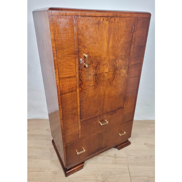 Mid-Century Art Deco Style Walnut Tall Boy, 1950s For Sale - Image 4 of 18