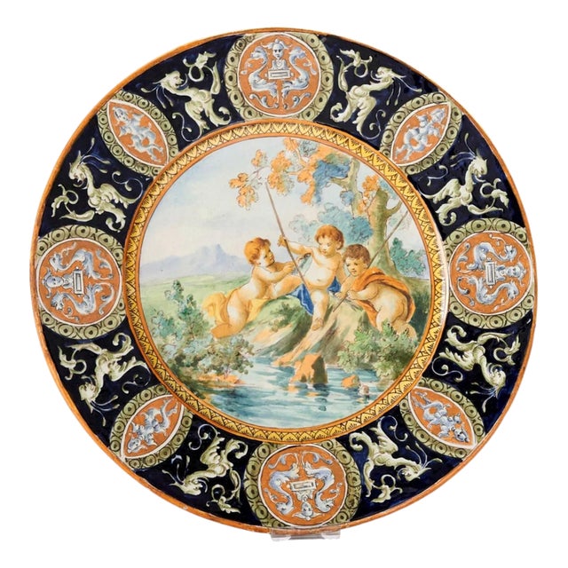 19th Century Italian Ceramics Plate from Urbino For Sale