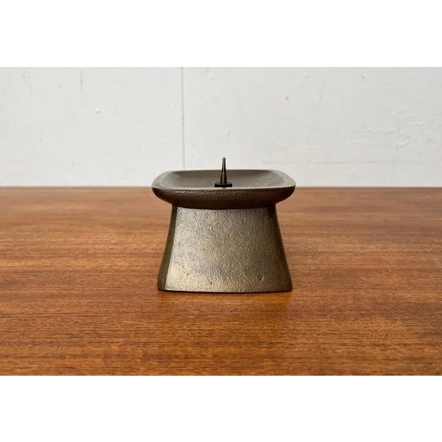 Vintage Brutalist Metal Candleholder, 1970s For Sale - Image 11 of 13