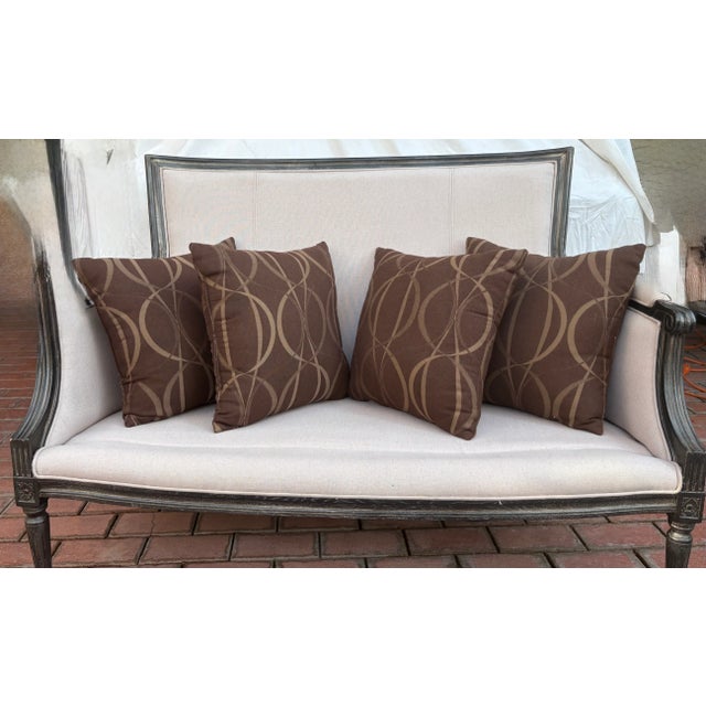 California Golden State Chic Brown and Gold Sunbrella Pillows-Set of 4 For Sale - Image 9 of 10