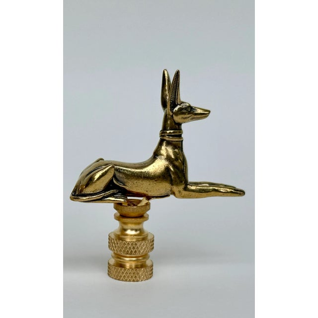 Egyptian Pharaoh Dog Lamp Finials - A Pair For Sale - Image 4 of 4