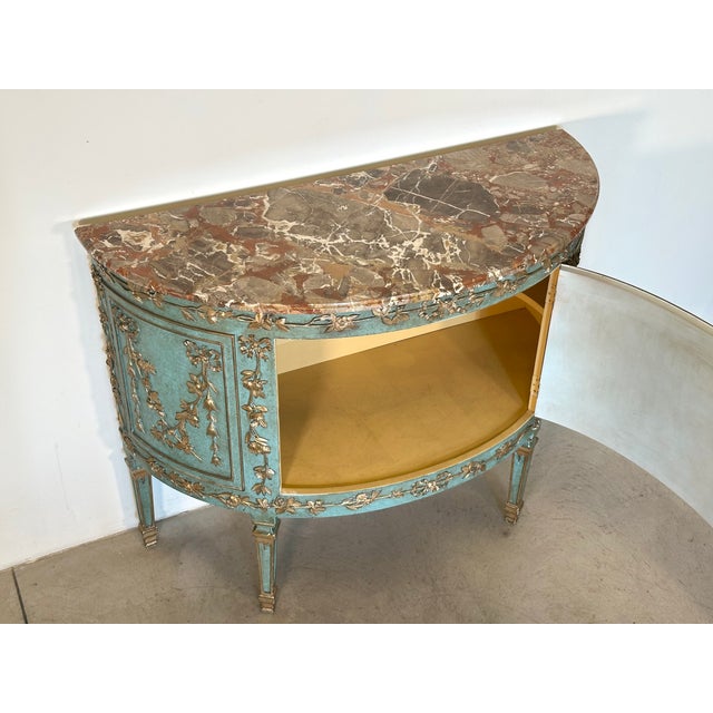 Half-Moon Sideboard in Wood and Marble, 1960s For Sale - Image 6 of 18