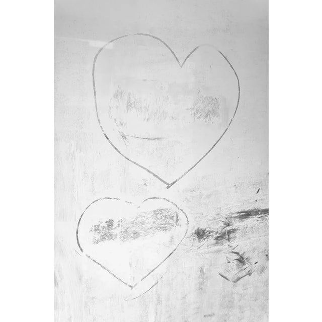 Contemporary Minimalist 'Modern Love' Hearts Print, Neutral Black and White Abstract Art, Large 30 X 45" Fine Art Photography Print For Sale