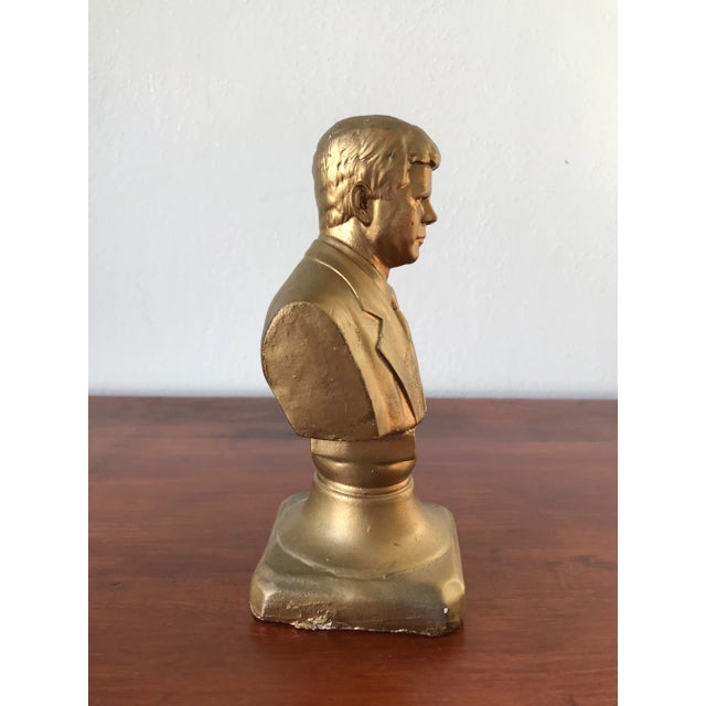 Vintage Gold Plaster Bust of Kennedy (Jfk) For Sale In Boise - Image 6 of 12