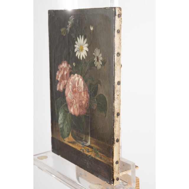 C. Leroy, Floral Still Life with Camellia and Daisies, Oil on Canvas For Sale - Image 11 of 14