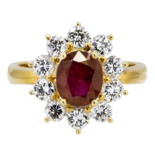 Late 20th Century Pair of 18k Ruby Ring, Size 5 For Sale