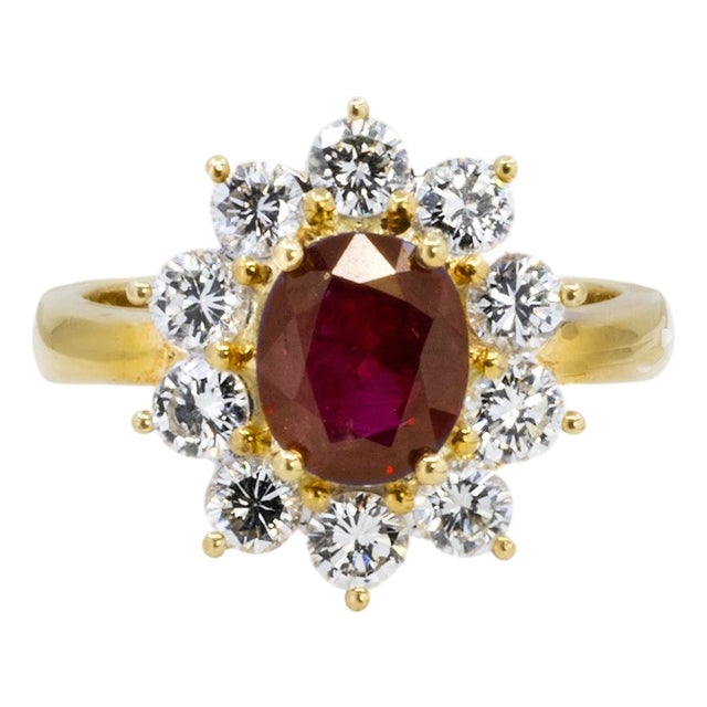 Late 20th Century Pair of 18k Ruby Ring, Size 5 For Sale