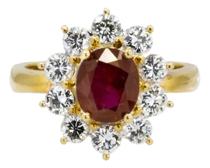 Late 20th Century Pair of 18k Ruby Ring, Size 5