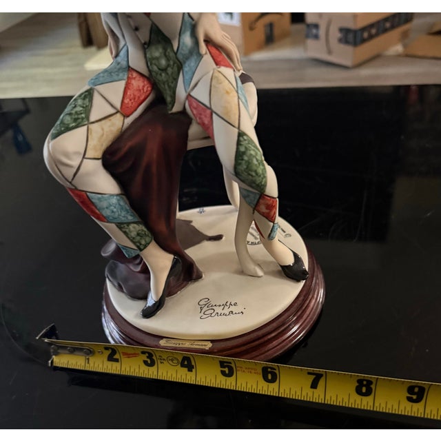 Rare Giuseppe Armani 1994 Capodimonte Harlequin Jester Clown Figurine ~ 11.5" H For Sale - Image 12 of 12