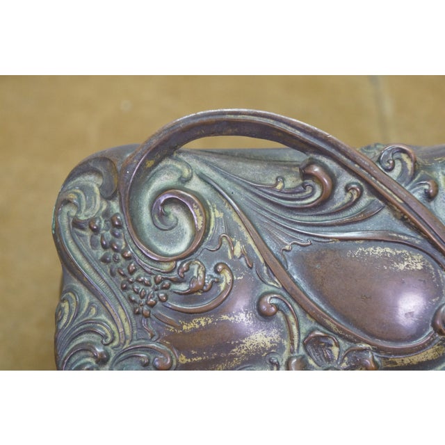 Antique Art Nouveau Brainard & Wilson B&w Jewelry Keepsake Casket Box 8" For Sale - Image 10 of 16