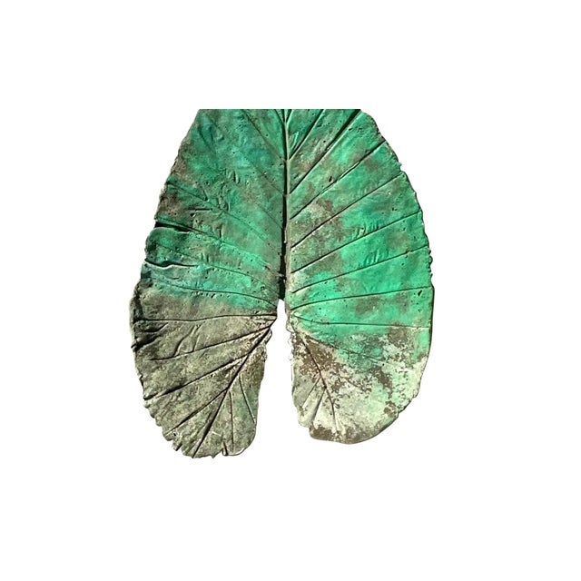 Jade Vintage Monumental Boho Cast Concrete Elephant Ear Leaf For Sale - Image 8 of 14
