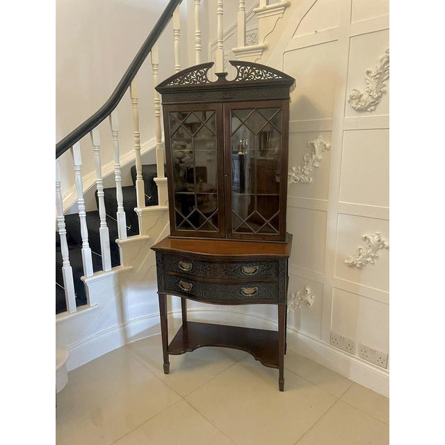 Victorian Carved Mahogany Display Cabinet, 1880s For Sale - Image 13 of 14