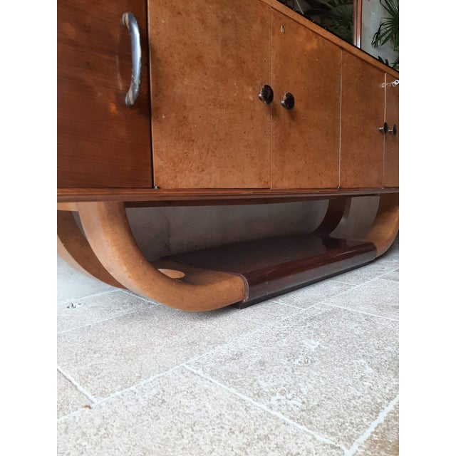 Mid-Century Modern Mid-Century Italian Sideboard with Mirror attributed to Osvaldo Borsani, 1940s For Sale - Image 3 of 18