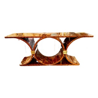 MCM Art Deco Style Black Walnut Console For Sale