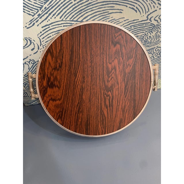 2010s Contemporary Silver Plate Faux Bamboo Gallery Tray For Sale - Image 5 of 7