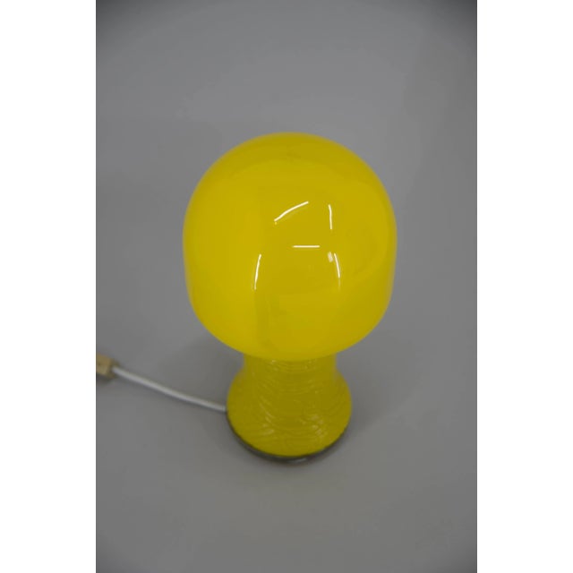 1970s Mid-Century Yellow Glass Table Lamp, Germany, 1970s For Sale - Image 5 of 8