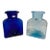 2 Cobalt and Light Blue Blenko 384 Bottles For Sale