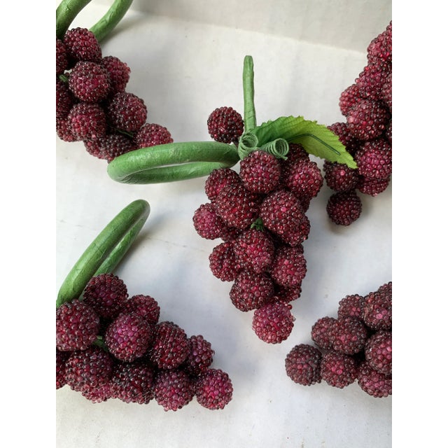 Set 10 Napkin Rings Beaded Fruit Grapes For Sale - Image 4 of 6