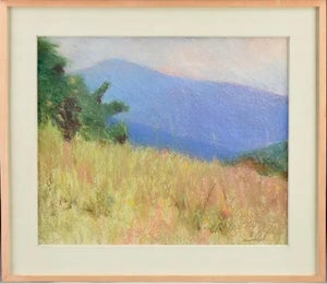 Larry Horowitz, Large Pastel Landscape Purple Mountains Landscape American Modernist Painting, 1988