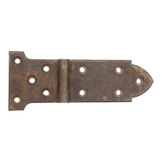 Vintage Reclaimed 9.375 In. Cast Bronze Strap Door Hinge For Sale