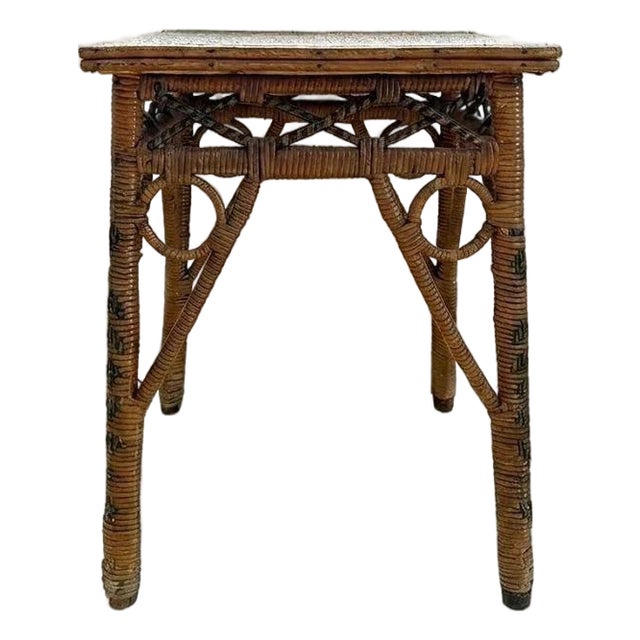 Wicker Side Table For Sale