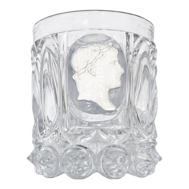 Antique Baccarat Napoleon I Sulphide Cameo Glass Tumbler 19th C. For Sale