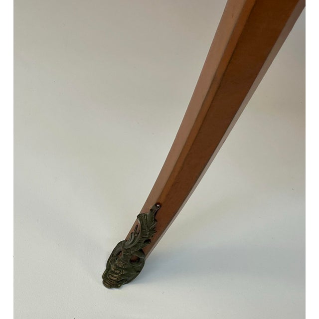 Wood Mid 20th Century French Louis XV Style Marquetry & Gilt Bronze Table For Sale - Image 7 of 11