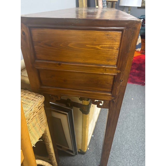 Early 20th Century Chinese Altar Console Table in Warm Pine – 51.5” For Sale - Image 6 of 12