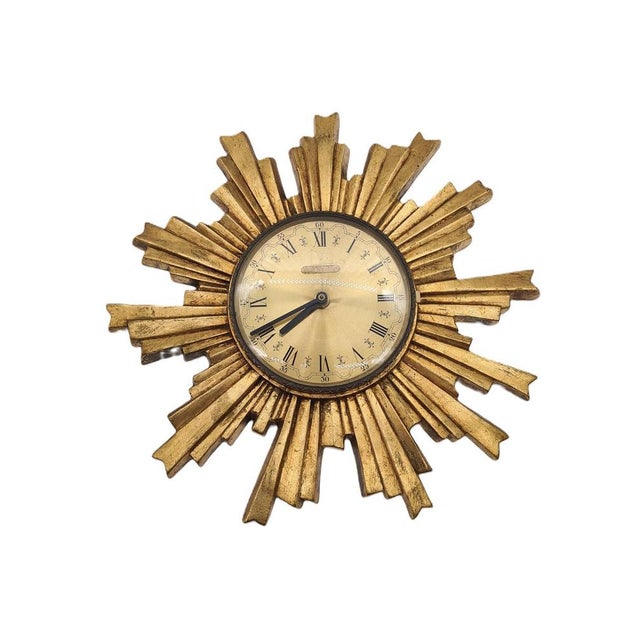Electrica Sunburst Wall Clock, 1960s For Sale - Image 11 of 11