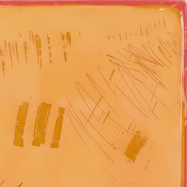 Wood The Window 369 - Modern Shiny Resin Minimalist Red and Yellow Dual Tone Artwork by Ricky Hunt For Sale - Image 7 of 9