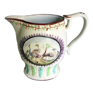 Early 19th Century Prattware Peacock Jug