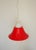 Glass Space Age Pendant Light in Red Glass, 1970s For Sale - Image 7 of 11