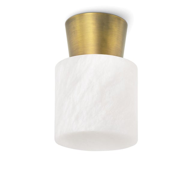 Mid-Century Modern vibes abound with the Hazel Alabaster Flush Mount fixture. A small gem of a light that serves as an...