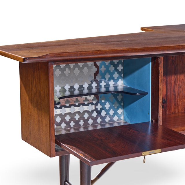 Peter Lovig Nielsen Mid Century Danish Rosewood Boomerang Desk For Sale - Image 11 of 13