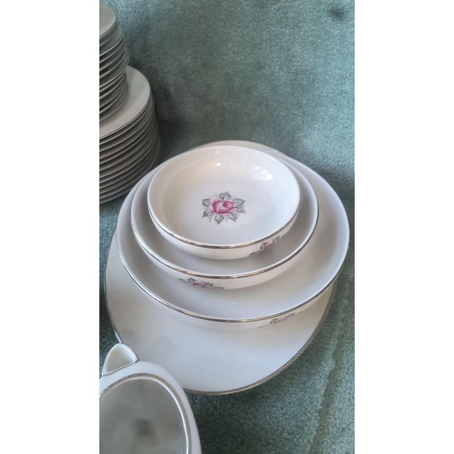 1950s 1950s Mid-Century Modern “Normandy Rose” Parisienne by Royal Jackson. 12 - Person 81 Piece Set For Sale - Image 5 of 7
