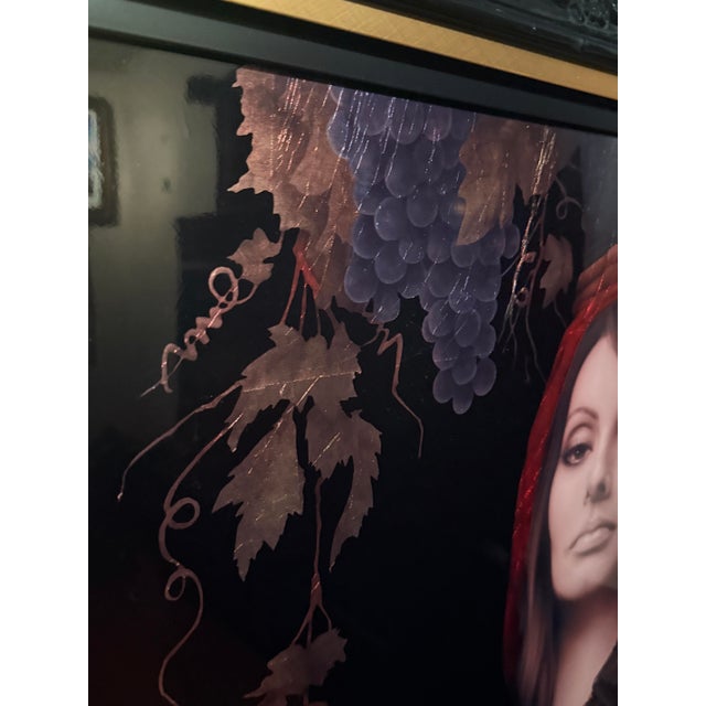 Patrick Guyton “Bella Vita” Mixed Media on Aluminum With Silver Leaf Framed Contemporary Figurative Portrait For Sale - Image 10 of 12