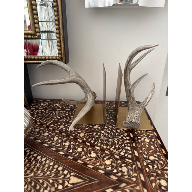 Cabin Faux Antlers Bookends, Pair For Sale - Image 3 of 5